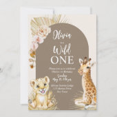 Wilde één baby boho boho 1 verjaardag kaart (Voorkant)