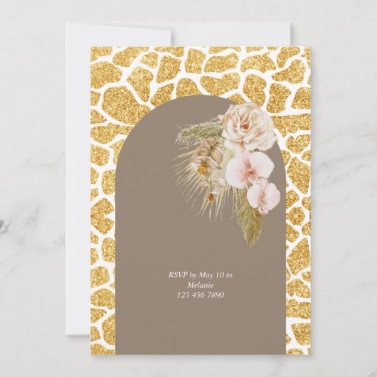 Wilde één baby boho boho 1 verjaardag kaart (Achterkant)