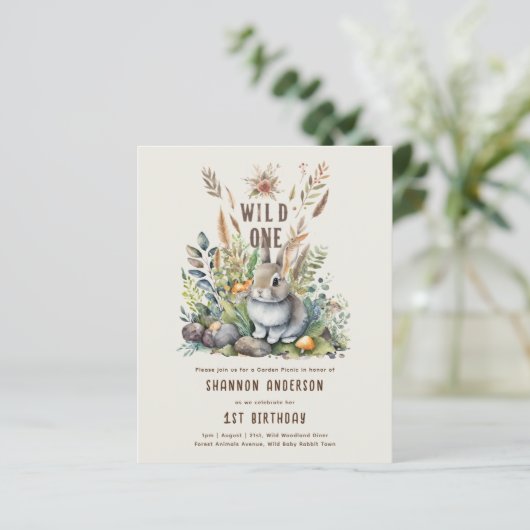 Wilde Eén Baby Bosdieren 1e Verjaardag (Staand voorkant)