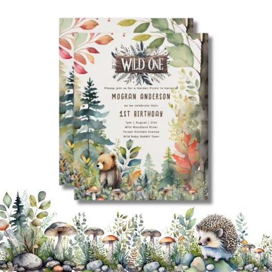 Wilde Eén Babybeer Bosdieren 1e Verjaardag