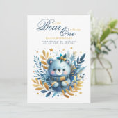 Wilde Eén Beer 1e Verjaardag (of BEWERK LEEFTIJD)  Kaart (Staand voorkant)