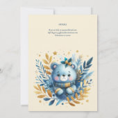 Wilde Eén Beer 1e Verjaardag (of BEWERK LEEFTIJD)  Kaart (Achterkant)