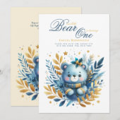 Wilde Eén Beer 1e Verjaardag (of BEWERK LEEFTIJD)  Kaart (Voorkant / Achterkant)