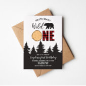 Wilde één Beer buffel eerste verjaardag Kaart