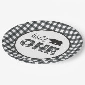 Wilde één Beer buffel eerste verjaardag Papieren Bordje (Gekanteld)