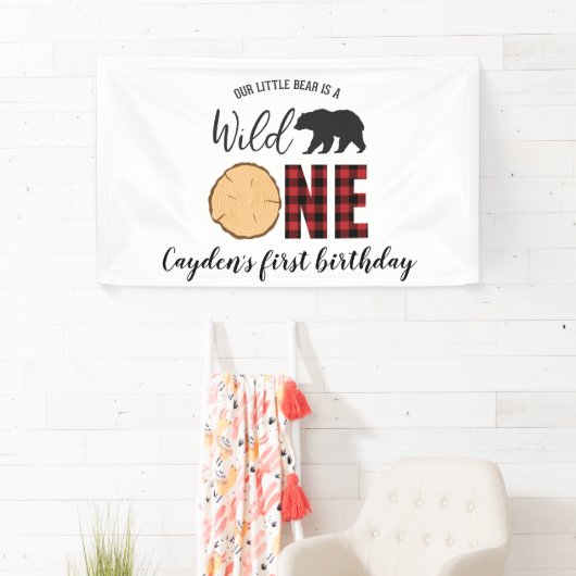 Wilde één Beer buffel eerste verjaardag Spandoek (Insitu)
