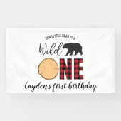 Wilde één Beer buffel eerste verjaardag Spandoek (Horizontaal)