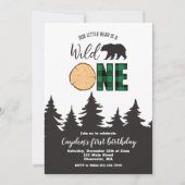 Wilde Eén Beer Groen Buffalo Geruite Eerste Verjaa Kaart (Voorkant)
