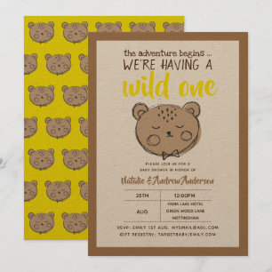 Wilde één bijtend Beer het avontuur begint geel Kaart