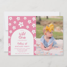 Wilde Eén Bloem Foto Baby Meisje 1e Verjaardagsfee