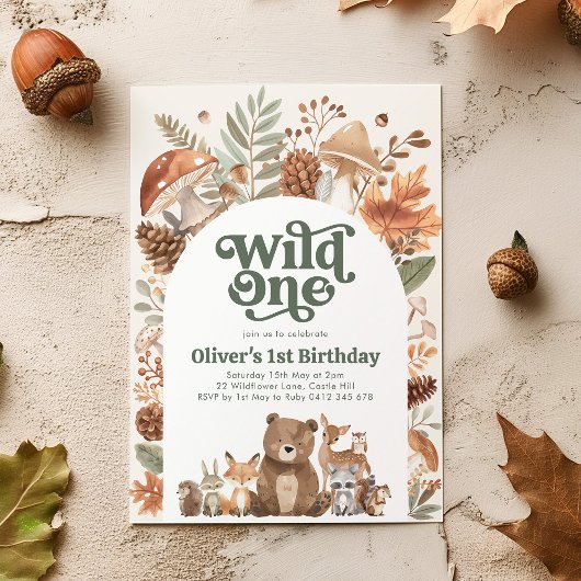Wilde Eén Bos 1e Verjaardagsfeestje Kaart