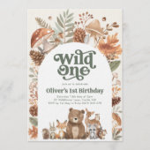 Wilde Eén Bos 1e Verjaardagsfeestje Kaart (Voorkant)