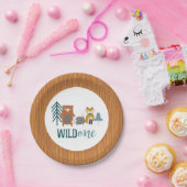 Wilde Eén Bosdier Eerste Verjaardag Papieren Bord (Feest)