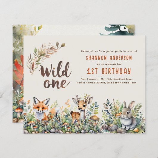 Wilde Eén Bosdieren 1e Verjaardag (Voorkant / Achterkant)
