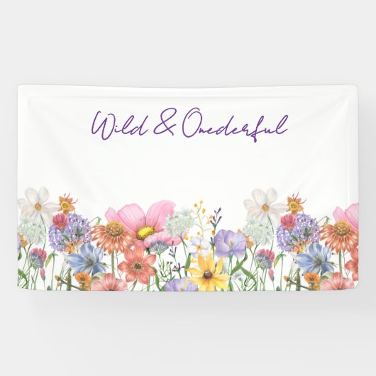 Wilde & Een-derful Wilde Bloem Verjaardag Spandoek (Horizontaal)