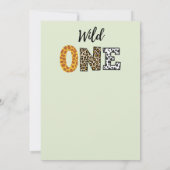 Wilde Eén dier vorm letters groen 1e Verjaardag Kaart (Achterkant)