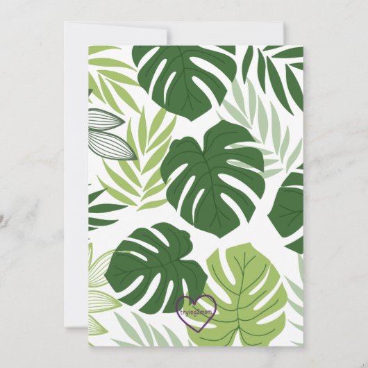 Wilde Eén, Dierentuin Dier 1e Verjaardagsuitnodigi Kaart (Achterkant)