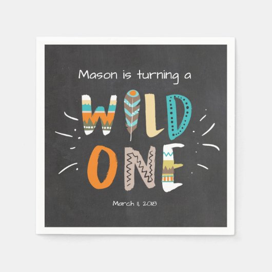 Wilde één document Servet Tribal Jongen Verjaardag (Voorkant)
