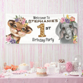 Wilde een eerste 1e verjaardag van de olifant van  spandoek