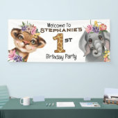 Wilde een eerste 1e verjaardag van de olifant van  spandoek (Beurs)