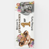 Wilde een eerste 1e verjaardag van de olifant van  spandoek (Verticaal)