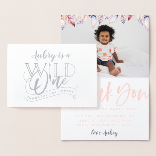 Wilde een eerste verjaardag echte foto van de foli folie kaarten (Display)