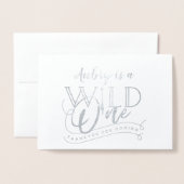 Wilde een eerste verjaardag echte foto van de foli folie kaarten (Voorkant met envelop)