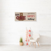 Wilde EEN Geruite Beer Verjaardagsfeestje Spandoek (Insitu)