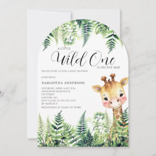 Wilde Eén Giraffe Geslachtsneutrale Baby Shower Kaart