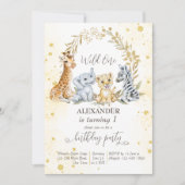 Wilde een gouden oerwoud safari Dierenfeest Kaart (Voorkant)