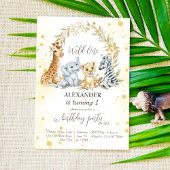 Wilde een gouden oerwoud safari Dierenfeest Kaart