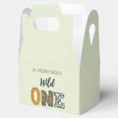 Wilde één groen baby shower bedankdoosjes (Geopend)