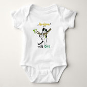 Wilde Eén Groene Safari Kitty Kat 1e Verjaardag Romper (Voorkant)