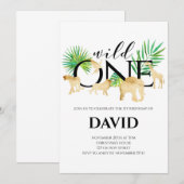 WILDE EEN jongen 1 geboorte Oerwoud goudvee Kaart (Voorkant / Achterkant)