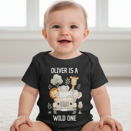 Wilde Eén Jongen 1e Verjaardag Safari Baby