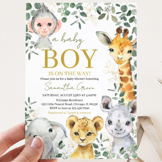 Wilde Eén Jongens Baby Shower Kaart