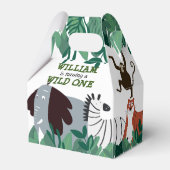 Wilde Eén Jungle Safari Dierenpark Eerste Verjaard Bedankdoosjes (Achterkant)