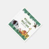 Wilde Eén Jungle Safari Eerste Verjaardagsfeestje Servet (Hoek)