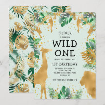 Wilde Eén Jungle Safari Groen Goud 1e Verjaardag