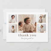 Wilde Eén Leeuw Bedankkaart met Foto's op Achterka Kaart (Achterkant)