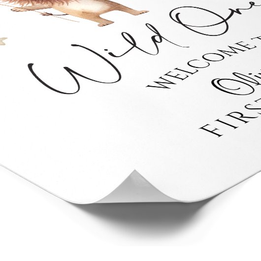 Wilde één leeuw met Ballon eergisteren welkom Poster (Hoek)