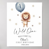 Wilde één leeuw met Ballon eergisteren welkom Poster (Voorkant)