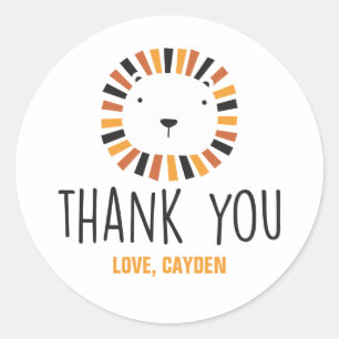 Wilde één lion eerste verjaardag gunst Klassic Rou Ronde Sticker