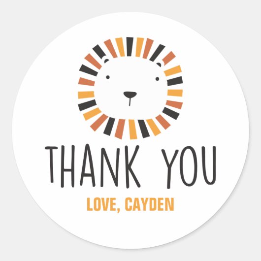 Wilde één lion eerste verjaardag gunst Klassic Rou Ronde Sticker (Voorkant)