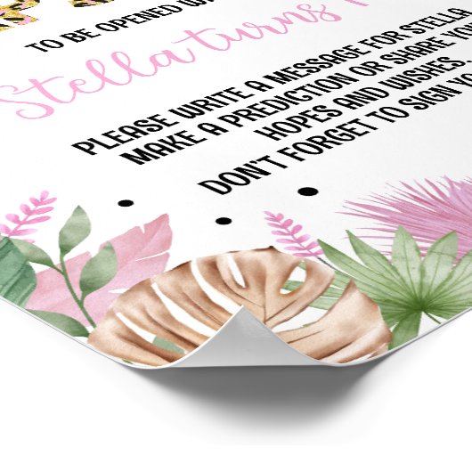 Wilde Eén Luipaardprint Verjaardag Tijdscapsel Bor Poster (Hoek)