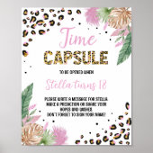 Wilde Eén Luipaardprint Verjaardag Tijdscapsel Bor Poster (Voorkant)