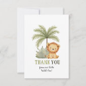 Wilde één Oerwoud dieren eerste geboorte Bedankkaart (Voorkant)