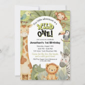 Wilde één Oerwoud dieren eerste geboorte Kaart (Voorkant)