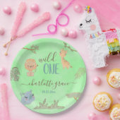 Wilde één Oerwoud vriend blauw bruin eerste verjaa Papieren Bordje (Feest)