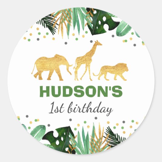 Wilde één partij vecht Label Sticker Oerwouden (Voorkant)